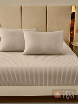 КПБ Страйп Сатин светло-бежевый